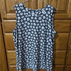 Anne Klein Black and White Floral Blouse